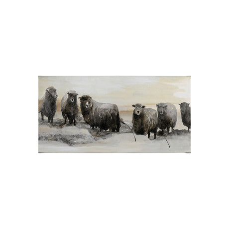 Winter Sheeps I by Stellar Design Studio a Hand Embellished Textured Canvas from Mercana - Luna Furniture