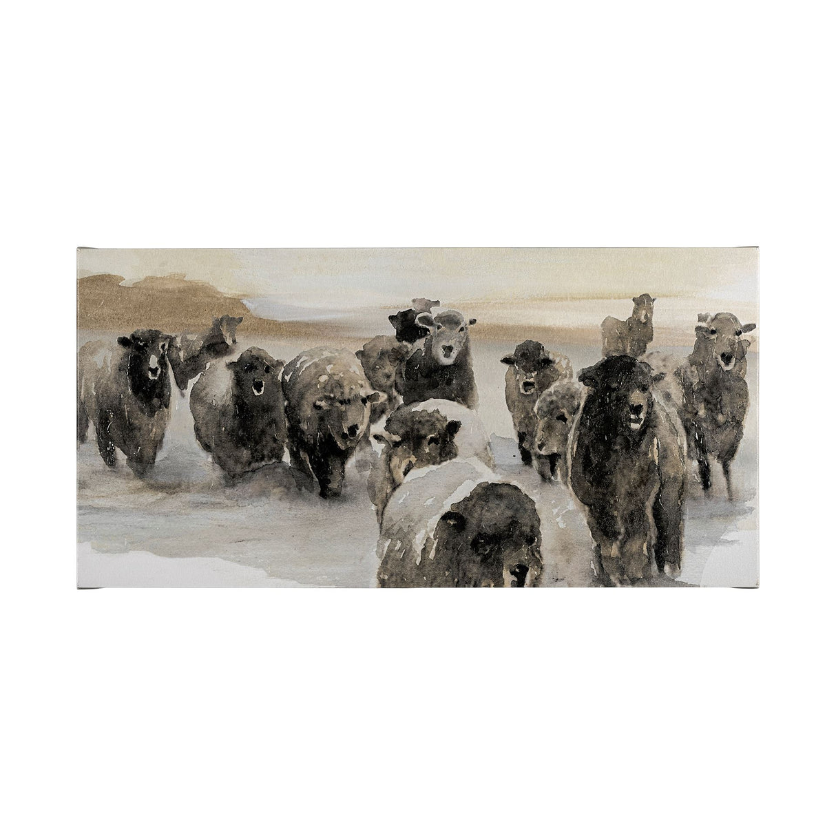 Winter Sheeps II by Stellar Design Studio a Hand Embellished Textured Canvas from Mercana - Luna Furniture