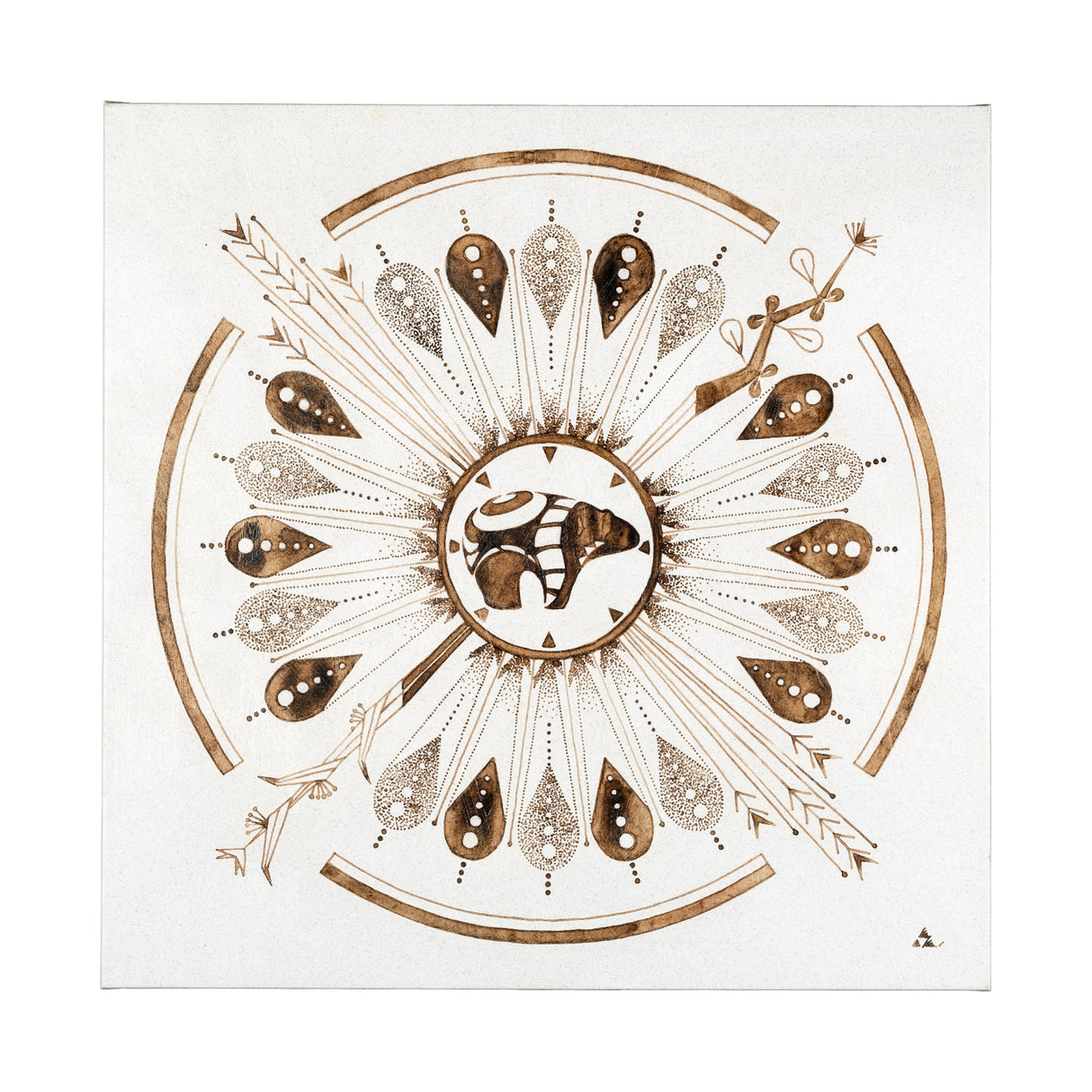 Sandpainting-Watercolor II by Chad Mackay a Hand Embellished Textured Canvas from Mercana - Luna Furniture