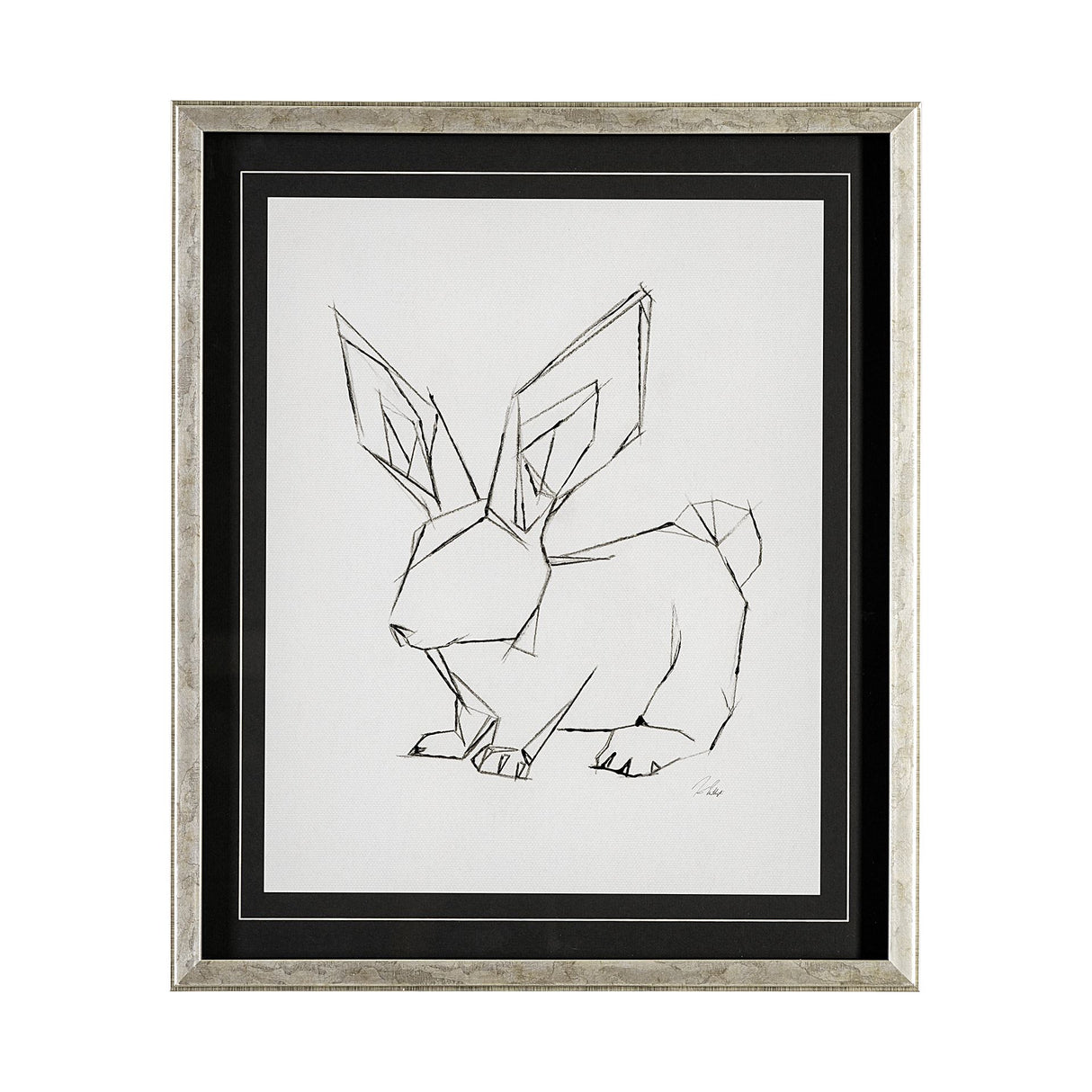 Geo Bunny by Mercana Studio a Hand Embellished Textured Framed Art Print Matted under Glass from Mercana - Luna Furniture
