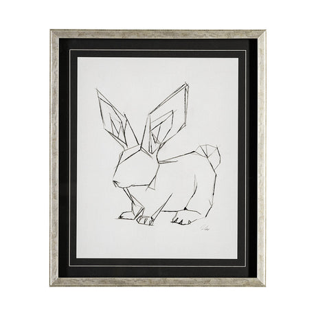 Geo Bunny by Mercana Studio a Hand Embellished Textured Framed Art Print Matted under Glass from Mercana - Luna Furniture