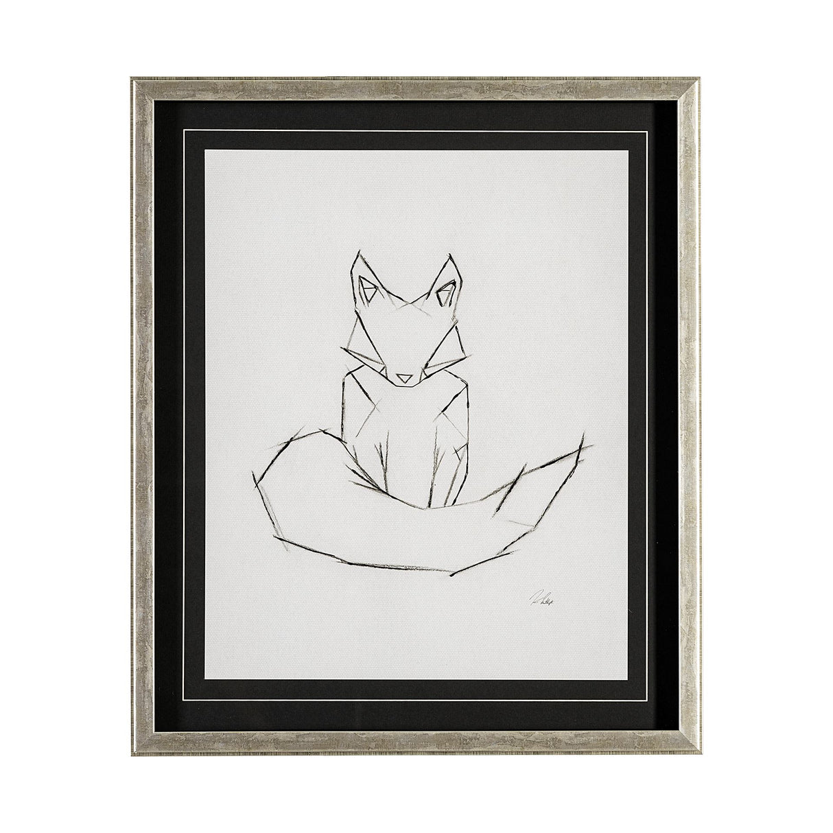 Geo Fox by Mercana Studio a Hand Embellished Textured Framed Art Print Matted under Glass from Mercana - Luna Furniture