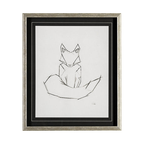 Geo Fox by Mercana Studio a Hand Embellished Textured Framed Art Print Matted under Glass from Mercana - Luna Furniture