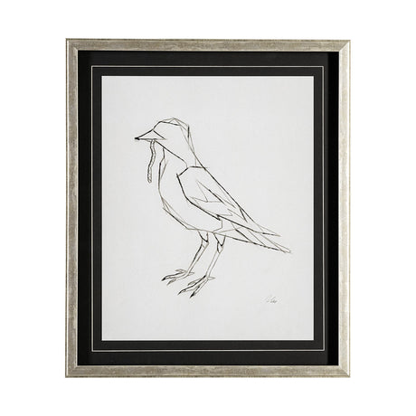 Geo Robin by Mercana Studio a Hand Embellished Textured Framed Art Print Matted under Glass from Mercana - Luna Furniture
