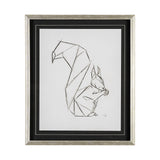Geo Squirrrel by Mercana Studio a Hand Embellished Textured Framed Art Print Matted under Glass from Mercana - Luna Furniture