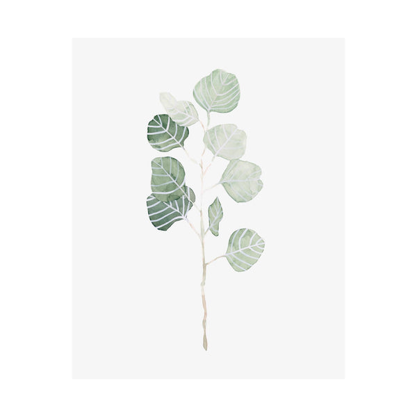 Soft Eucalyptus Branch I by Emma Scarvey a Hand Embellished Textured Canvas