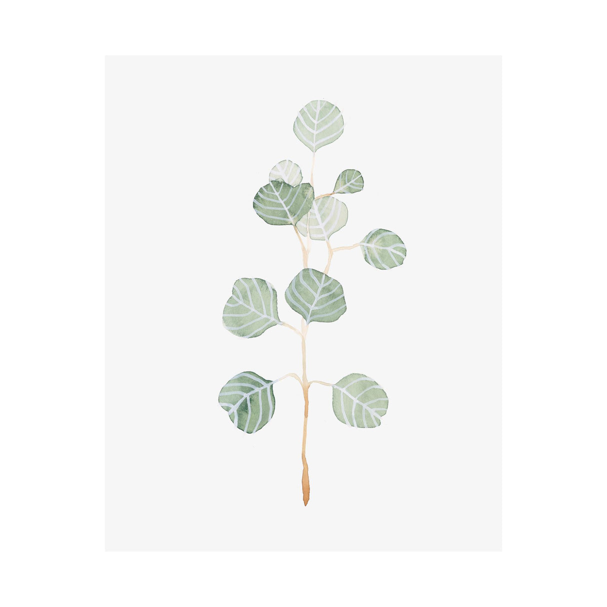 Soft Eucalyptus Branch II by Emma Scarvey a Hand Embellished Textured Canvas from Mercana - Luna Furniture