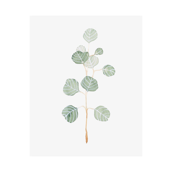 Soft Eucalyptus Branch II by Emma Scarvey a Hand Embellished Textured Canvas