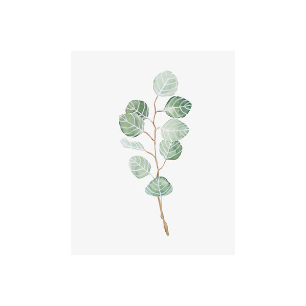 Soft Eucalyptus Branch III by Emma Scarvey a Hand Embellished Textured Canvas