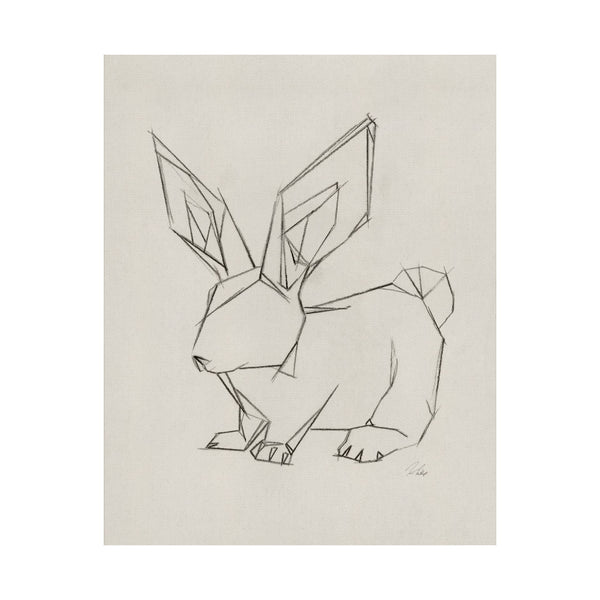Geo Bunny by Mercana Studio a Hand Embellished Textured Canvas