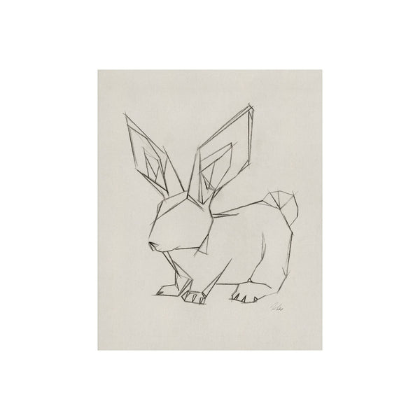 Geo Bunny by Mercana Studio a Hand Embellished Textured Canvas