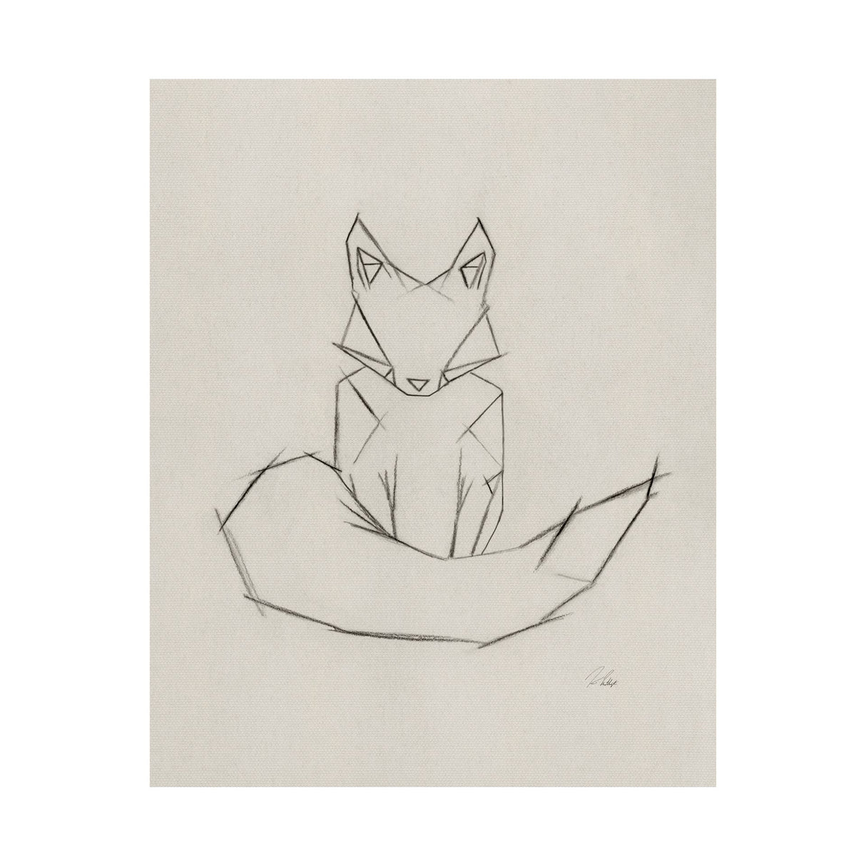 Geo Fox by Mercana Studio a Hand Embellished Textured Canvas from Mercana - Luna Furniture
