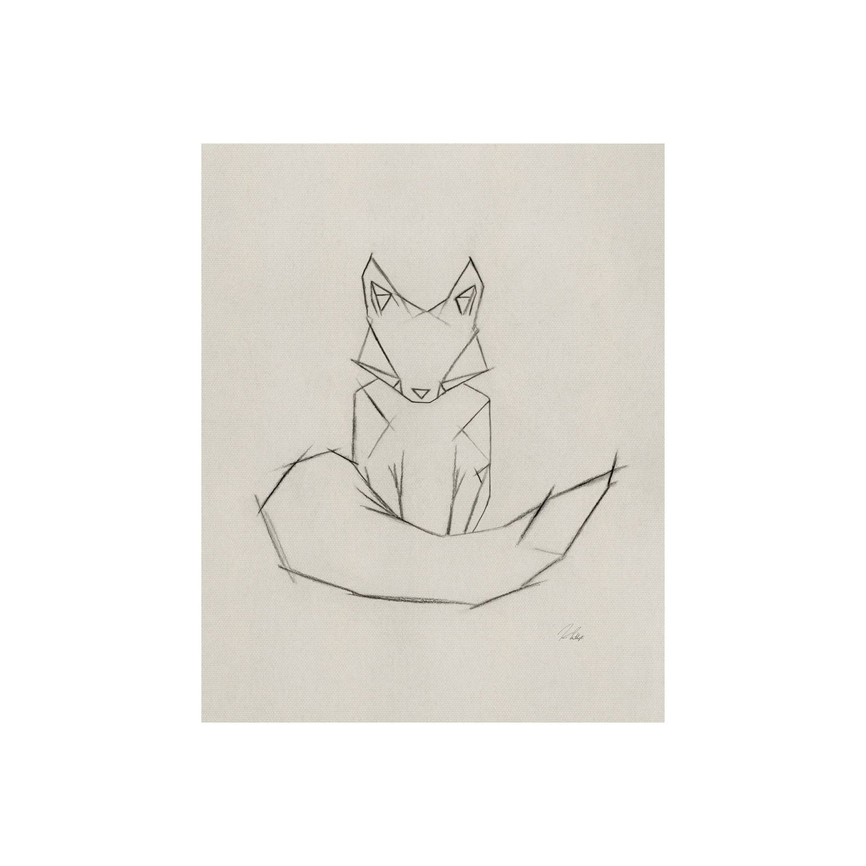Geo Fox by Mercana Studio a Hand Embellished Textured Canvas from Mercana - Luna Furniture