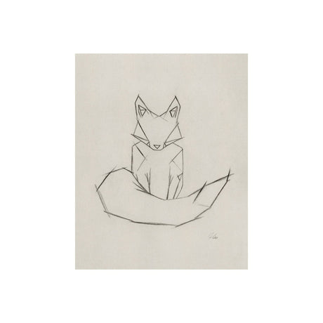 Geo Fox by Mercana Studio a Hand Embellished Textured Canvas from Mercana - Luna Furniture