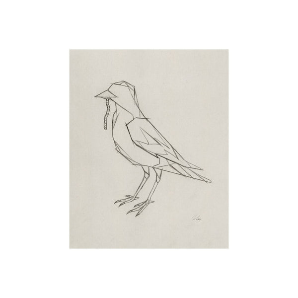 Geo Robin by Mercana Studio a Hand Embellished Textured Canvas