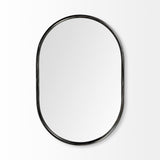 Sylvia II 24"x35" Oval Black Metal Frame Mirror from Mercana - Luna Furniture