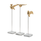 Aya Set of 3 11L x 4W Gold Metal Decorative Birds from Mercana - Luna Furniture