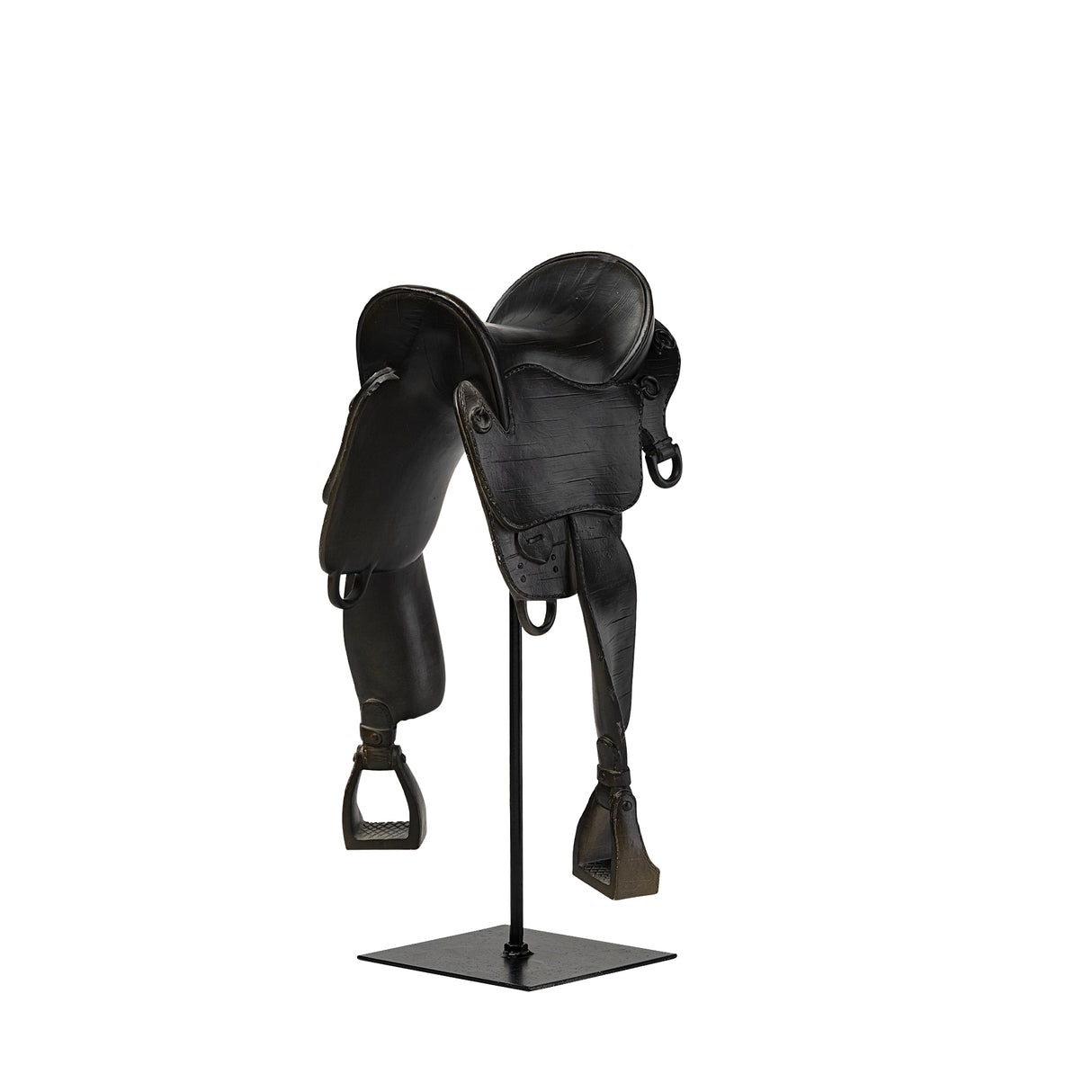 Colt III 8L x 9W Black Equestrian-Inspired English Horse Saddle from Mercana - Luna Furniture