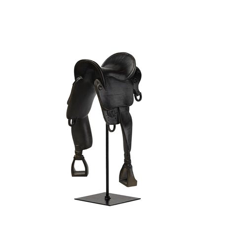 Colt III 8L x 9W Black Equestrian-Inspired English Horse Saddle from Mercana - Luna Furniture