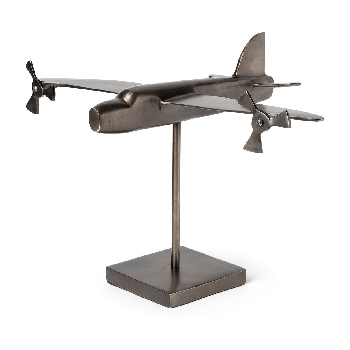 Maverick I 12L x 16W Gray Metal Bomber Plane from Mercana - Luna Furniture
