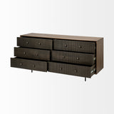 Grace 70Wx18.5Lx31.25H Two-Tone Brown Solid Wood 6 Drawer Sideboard from Mercana - Luna Furniture