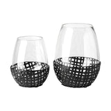 Reena I Small Black Woven Metal Base Table Candle Holder from Mercana - Luna Furniture