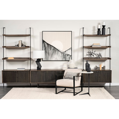 Grace I Two-Toned Brown Solid Wood TV Stand Media Console with Slated Doors, TV up to 82" from Mercana - Luna Furniture