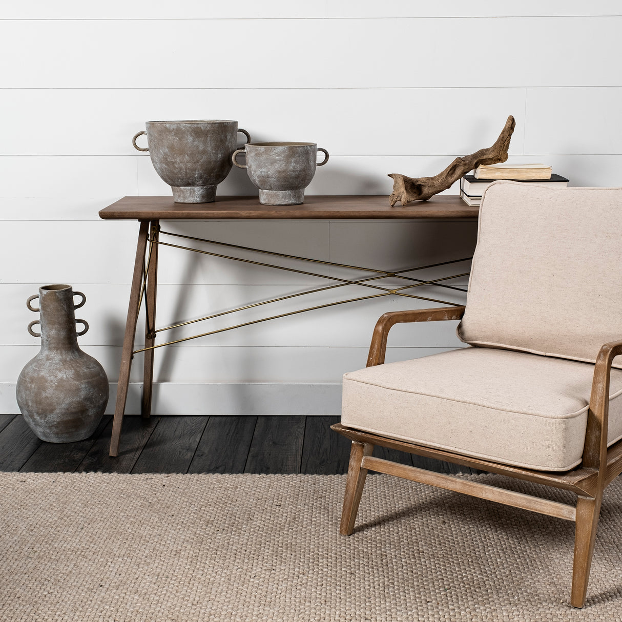 Deya Small Rustic Brown Ceramic Vase from Mercana - Luna Furniture