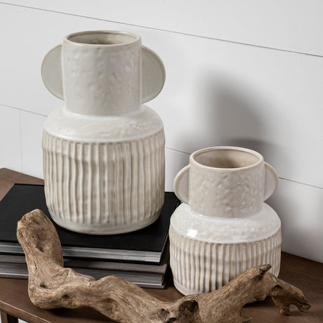 Judy Small Eggshell Ceramic Vase from Mercana - Luna Furniture