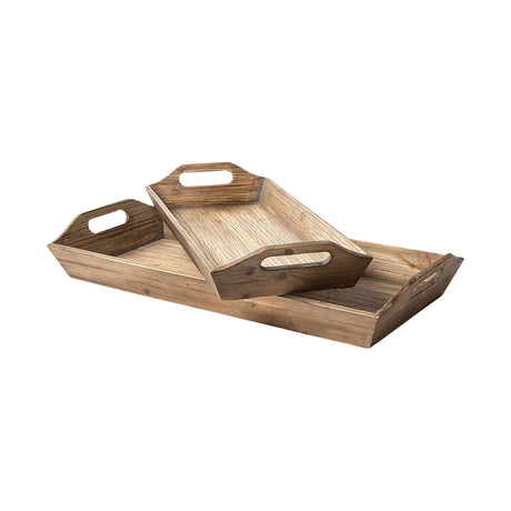 Tawny (Set of 2) Natural Wooden Trays from Mercana - Luna Furniture