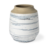Sonnett Tall White/Blue Ceramic Vase from Mercana - Luna Furniture