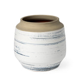 Sonnett Short White/Blue Ceramic Vase from Mercana - Luna Furniture
