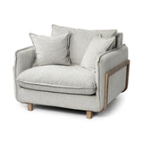 Roy II Frost Gray Upholstered and Brown Wood Frame Arm Chair from Mercana - Luna Furniture