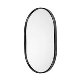 Sylvia II 24"x35" Oval Black Metal Frame Mirror from Mercana - Luna Furniture