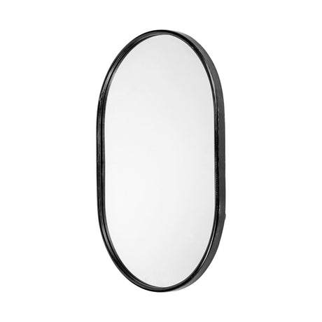 Sylvia II 24"x35" Oval Black Metal Frame Mirror from Mercana - Luna Furniture