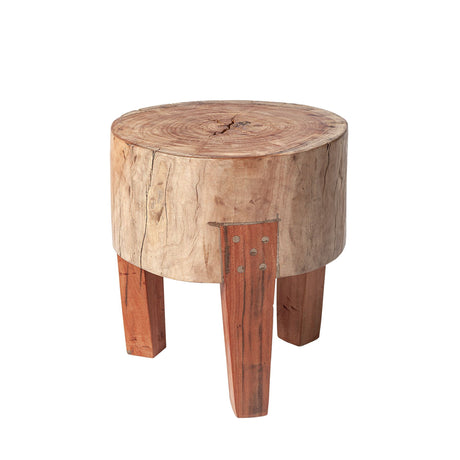 Asco 15"H Rustic Solid Reclaimed Wood Stool from Mercana - Luna Furniture