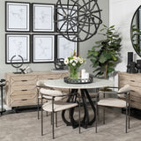Giselle II Brown Fir Veneer W/Black Metal Leg 9 Drawer Sideboard from Mercana - Luna Furniture