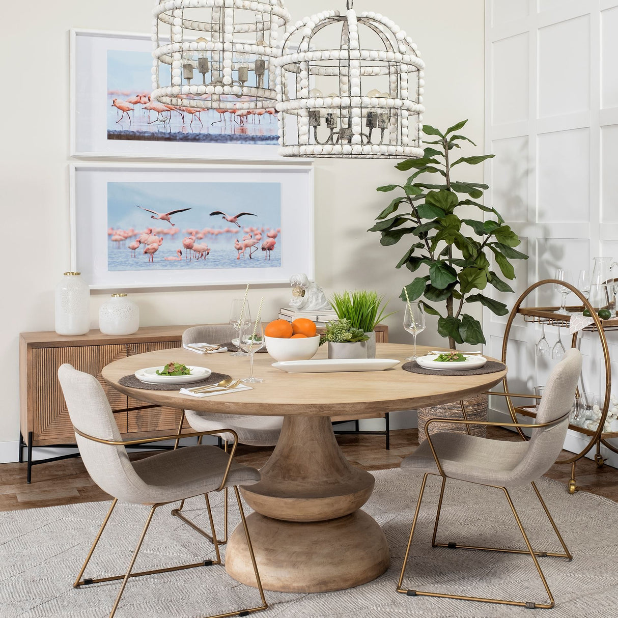 Crossman 60" Round Blonde Solid Wood & Base Dining Table from Mercana - Luna Furniture