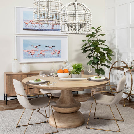 Crossman 60" Round Blonde Solid Wood & Base Dining Table from Mercana - Luna Furniture