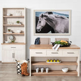Fairview I White and Medium Brown Wood Three Shelf Shelving Unit from Mercana - Luna Furniture