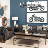 Decamp I (47.2"x36.2") Black Metal Chassis Glass Tube Twelve Light Chandelier from Mercana - Luna Furniture