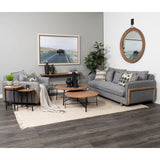 Roy I 84" Castlerock Gray Upholstered Three Seater Sofa from Mercana - Luna Furniture