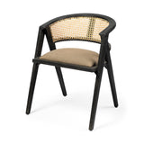 Tabitha I Black Wooden Frame Linen Wrap Seat Dining Chair from Mercana - Luna Furniture