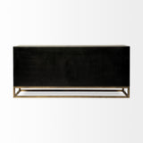 Genevieve II 70x15.8 Gray Fir Veneer W/Gold Metal Frame Base 9 Drawer Sideboard from Mercana - Luna Furniture