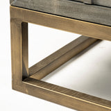 Genevieve II 70x15.8 Gray Fir Veneer W/Gold Metal Frame Base 9 Drawer Sideboard from Mercana - Luna Furniture