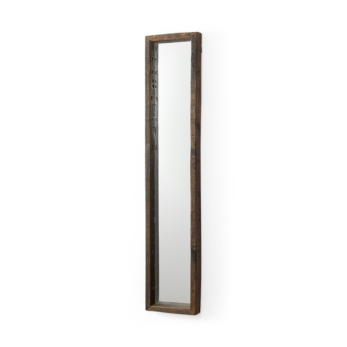 Gervaise 12L x 2W x 59H Brown Wood Frame Rectangular Wall Mirror from Mercana - Luna Furniture