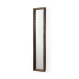 Gervaise 12L x 2W x 59H Brown Wood Frame Rectangular Wall Mirror from Mercana - Luna Furniture