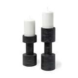 Bolton I 3.9L x 3.9W x 10.6H Black Metal Table Candle Holders from Mercana - Luna Furniture