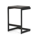 Kiran 17L x 17W x 26H Black Wood W/ Black Metal Base C-Shape Counter Stool from Mercana - Luna Furniture