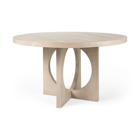 Liesl 54.L x 54.0W x 30.0H Barely Gray Finished Wood W/ Circular Top Dining Table from Mercana - Luna Furniture